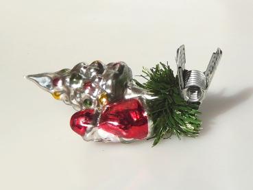 Weihnachtsmann Weihnachtsbaum mit Zwicker Lauscha Christbaumschmuck