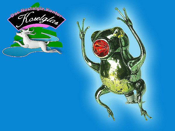 Frosch mit Reflex Glasfigur