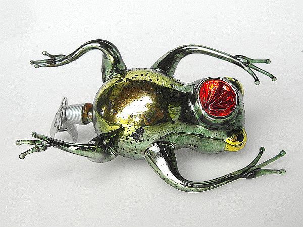 Frosch mit Reflex Glasfigur